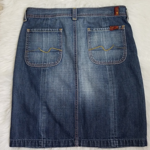 7 for all Mankind Denim Skirt  - Size 28 - Picture 2 of 8